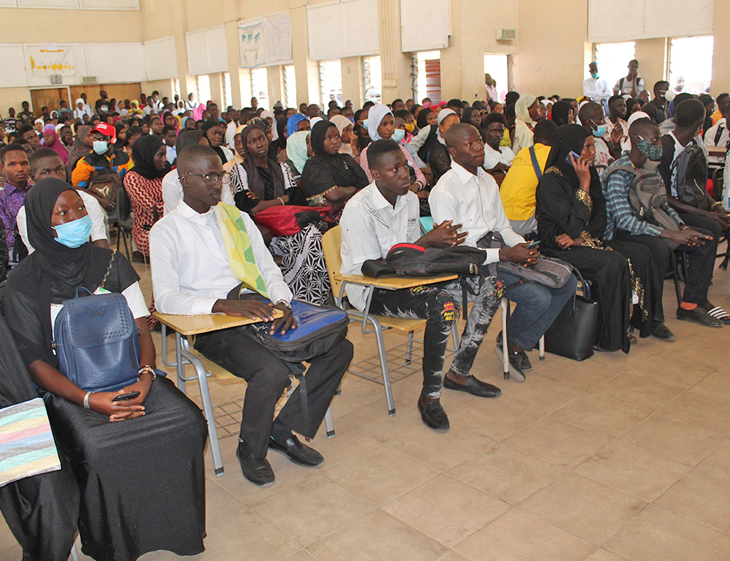students in the main hall
